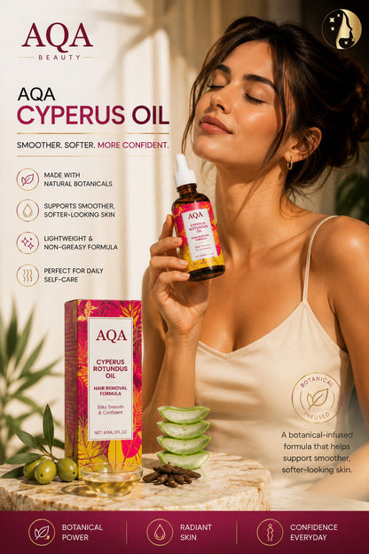 AQA Cyperus Oil – Natural Botanical Oil for Smoother, Softer-Looking Skin & Hair Care