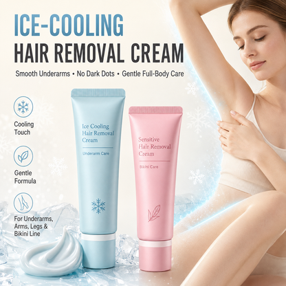 🥳2026 TOP Ice🥳 Hair Removal Cream – Enriched with Rose & Lavender Oil, Niacinamide Brightening – Inhibits Regrowth, Longer-Lasting Smoothness! 💖💨
