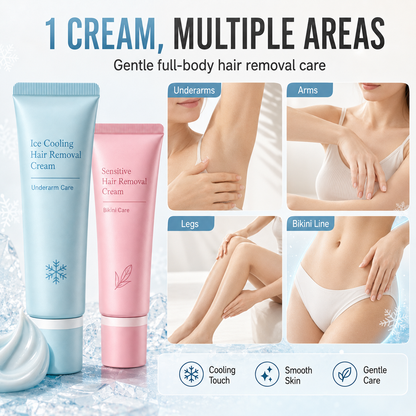🥳2026 TOP Ice🥳 Hair Removal Cream – Enriched with Rose & Lavender Oil, Niacinamide Brightening – Inhibits Regrowth, Longer-Lasting Smoothness! 💖💨